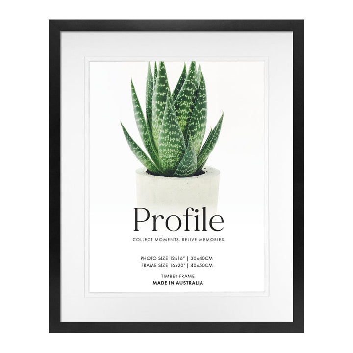 Decorator Deluxe Black Photo Frame 16x20in (40x50cm) to suit 12x16in (30x40cm) image from our Australian Made Picture Frames collection by Profile Products Australia