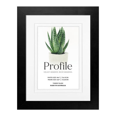 Decorator Deluxe Black Photo Frame 6x8in (15x20cm) to suit 4x6in (10x15cm) image from our Australian Made Picture Frames collection by Profile Products Australia