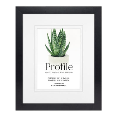 Decorator Deluxe Black Photo Frame 8x10in (20x25cm) to suit 5x7in (13x18cm) image from our Australian Made Picture Frames collection by Profile Products Australia