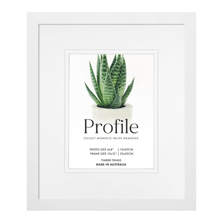 Decorator Deluxe White Photo Frame 10x12in (25x30cm) to suit 6x8in (15x20cm) image from our Australian Made Picture Frames collection by Profile Products Australia