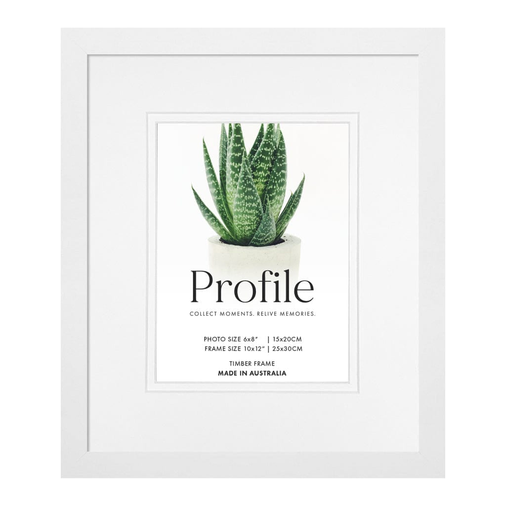Decorator Deluxe White Photo Frame 10x12in (25x30cm) to suit 6x8in (15x20cm) image from our Australian Made Picture Frames collection by Profile Products Australia