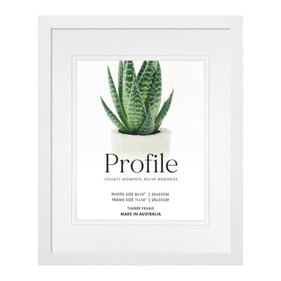Decorator Deluxe White Photo Frame 11x14in (28x35cm) to suit 8x10in (20x25cm) image from our Australian Made Picture Frames collection by Profile Products Australia