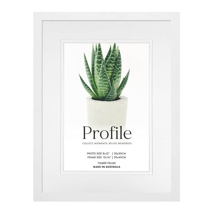 Decorator Deluxe White Photo Frame 12x16in (30x40cm) to suit 8x12in (20x30cm) image from our Australian Made Picture Frames collection by Profile Products Australia
