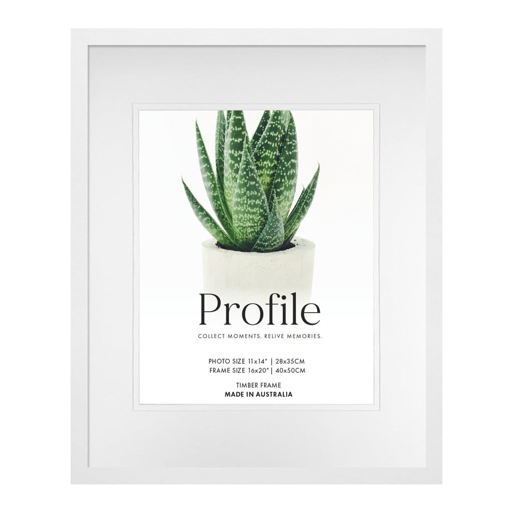 Decorator Deluxe White Photo Frame 16x20in (40x50cm) to suit 11x14in (28x35cm) image from our Australian Made Picture Frames collection by Profile Products Australia