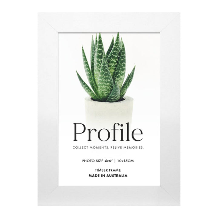 Decorator Deluxe White Photo Frame 4x6in (10x15cm) Unmatted from our Australian Made Picture Frames collection by Profile Products Australia