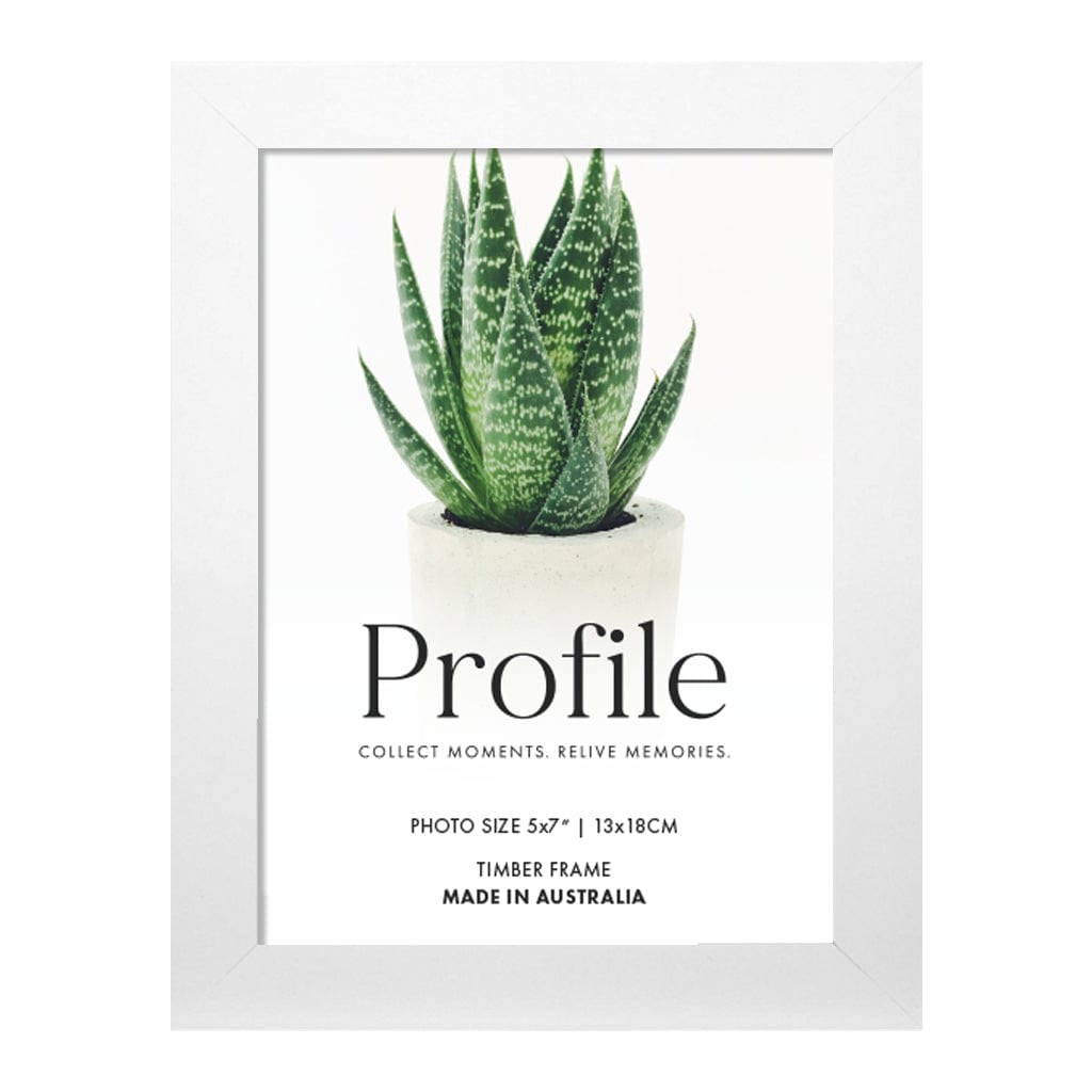 Decorator Deluxe White Photo Frame 5x7in (13x18cm) Unmatted from our Australian Made Picture Frames collection by Profile Products Australia