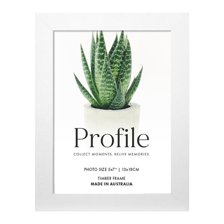 Decorator Deluxe White Photo Frame 5x7in (13x18cm) Unmatted from our Australian Made Picture Frames collection by Profile Products Australia