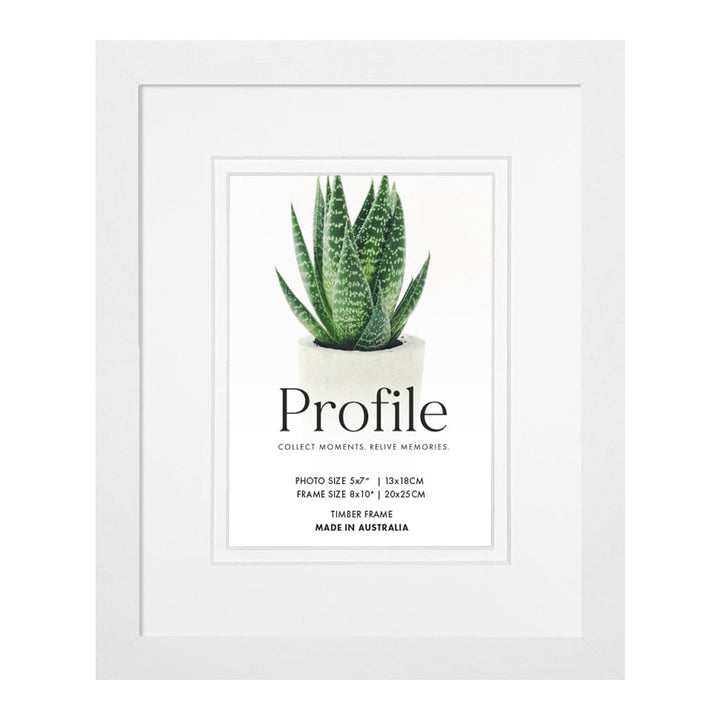 Decorator Deluxe White Photo Frame 8x10in (20x25cm) to suit 5x7in (13x18cm) image from our Australian Made Picture Frames collection by Profile Products Australia
