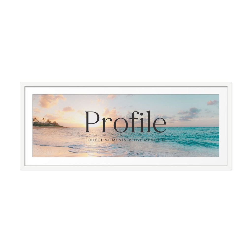 Decorator Panoramic Matt White Timber Photo Frame 16x40in (40x101.6cm) to suit 12x36in (30x91cm) image with acrylic from our Australian Made Picture Frames collection by Profile Products Australia