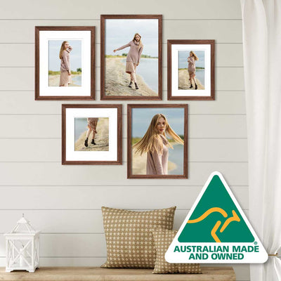 Deluxe Gallery Photo Wall Frame Set H - 5 Frames Chestnut Gallery Wall Frame Set H from our Australian Made Picture Frames collection by Profile Products Australia