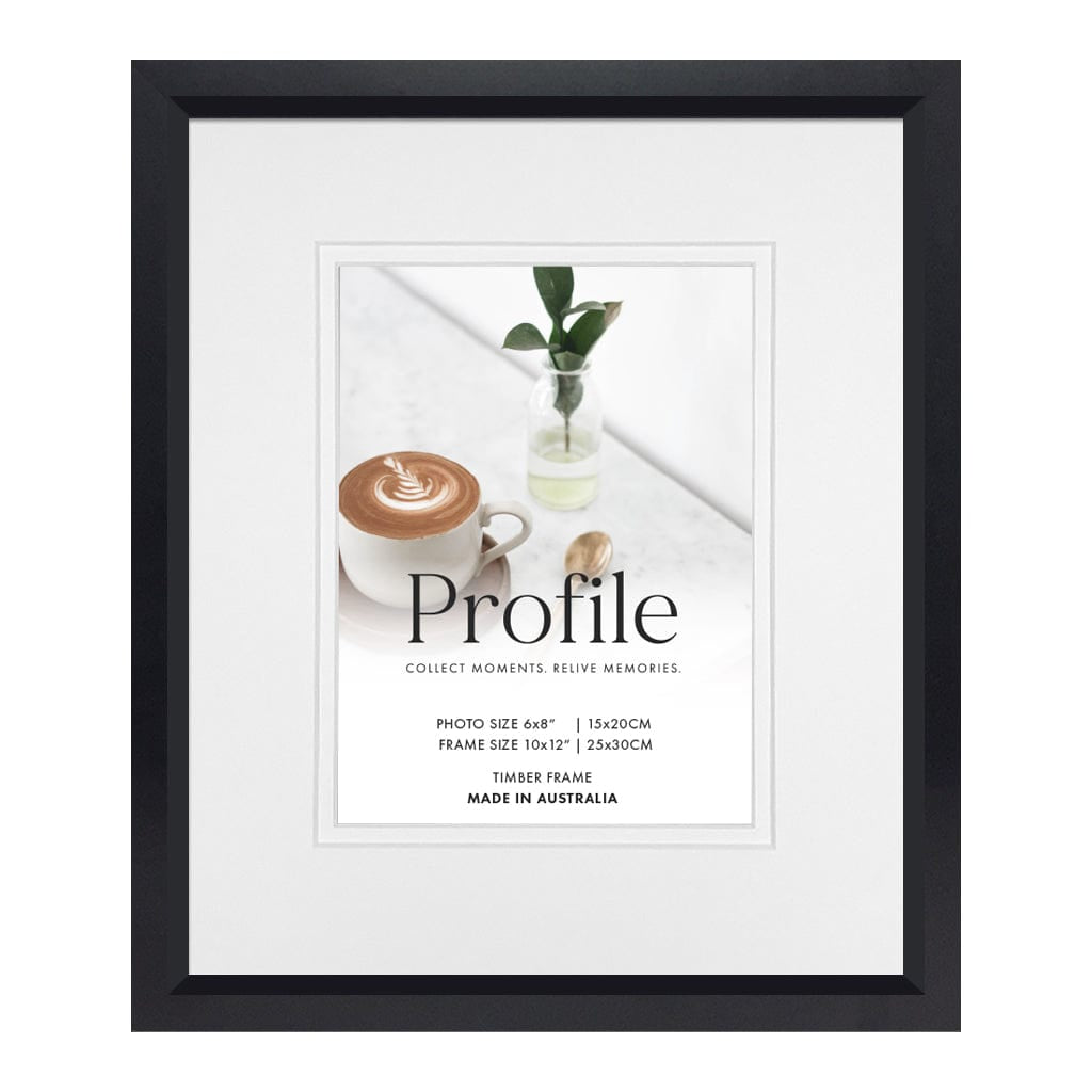 Deluxe Soho Black Timber Photo Frame 10x12in (25x30cm) to suit 6x8in (15x20cm) image from our Australian Made Picture Frames collection by Profile Products Australia