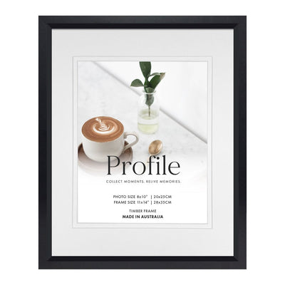 Deluxe Soho Black Timber Photo Frame 11x14in (28x35cm) to suit 8x10in (20x25cm) image from our Australian Made Picture Frames collection by Profile Products Australia