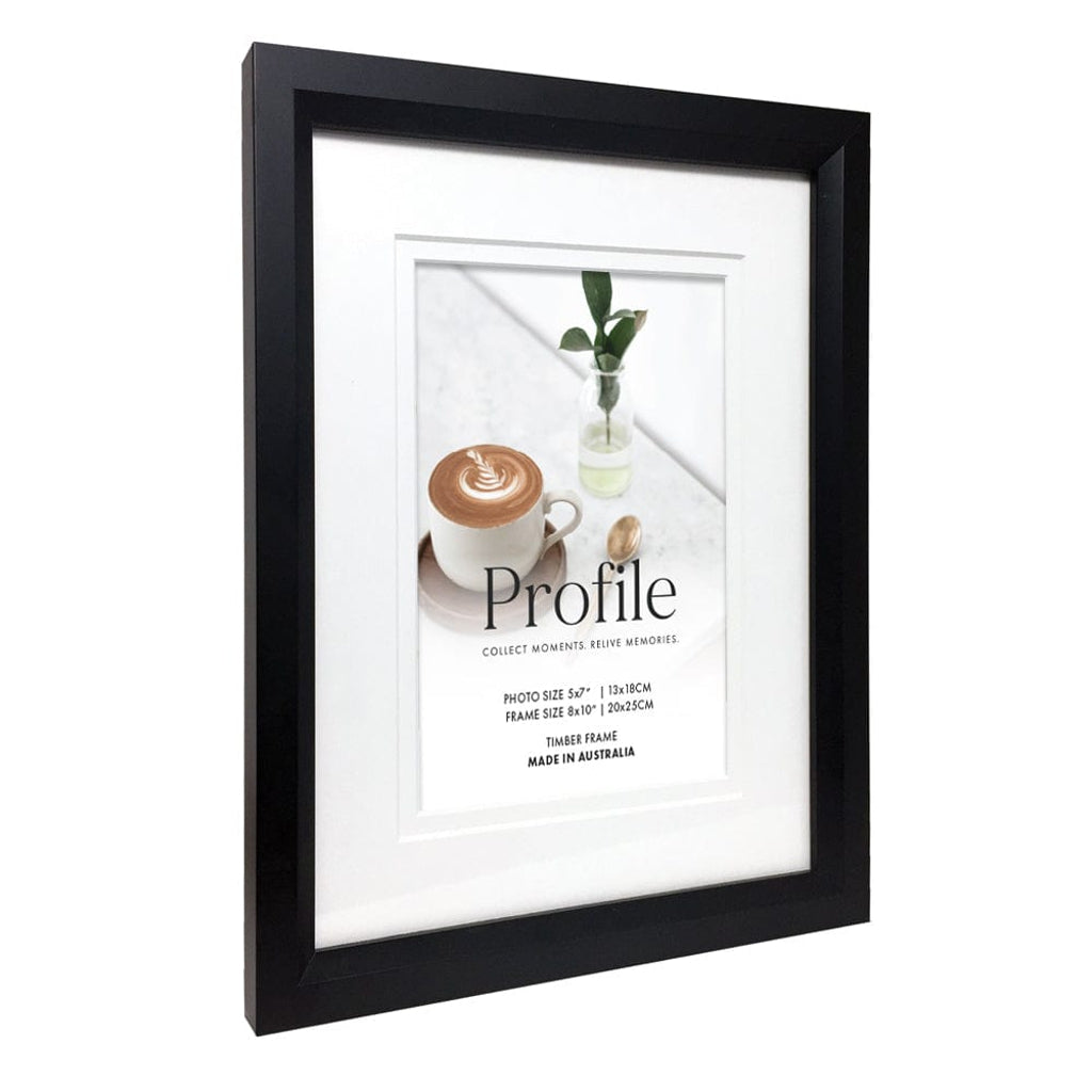 Deluxe Soho Black Timber Photo Frame 14x14in (35x35cm) to suit 3x3in(2) + 3.5x5in(1) + 4x6in(2) + 5x7in(1) images from our Australian Made Picture Frames collection by Profile Products Australia