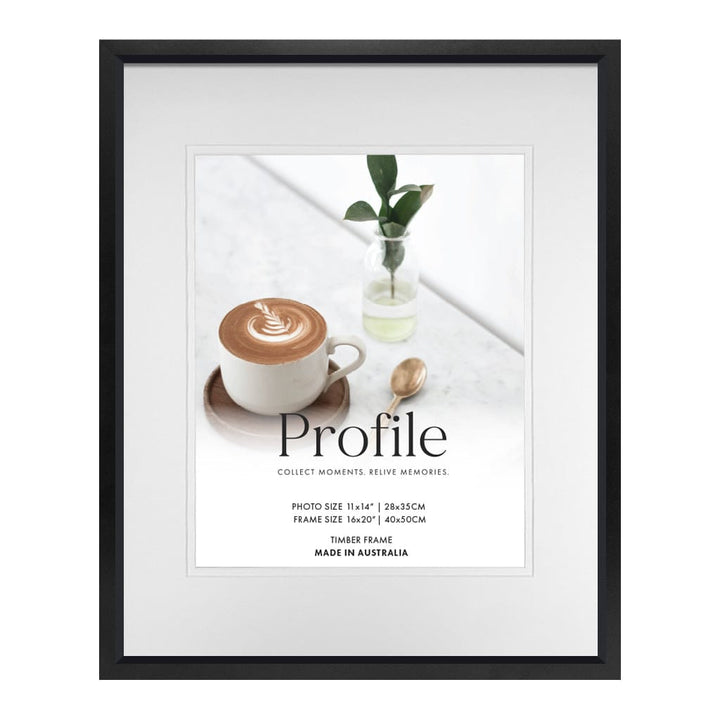 Deluxe Soho Black Timber Photo Frame 16x20in (40x50cm) to suit 11x14in (28x35cm) image from our Australian Made Picture Frames collection by Profile Products Australia