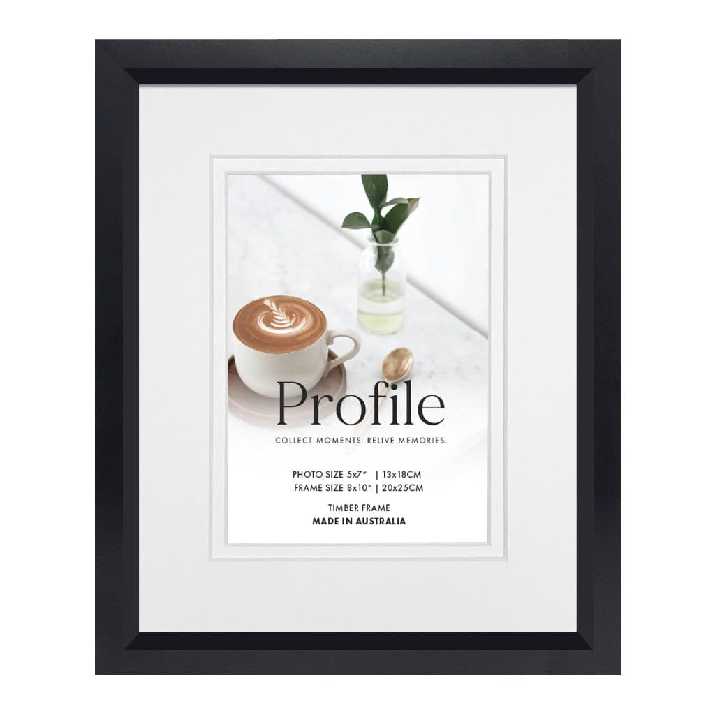 Deluxe Soho Black Timber Photo Frame 8x10in (20x25cm) to suit 5x7in (13x18cm) image from our Australian Made Picture Frames collection by Profile Products Australia