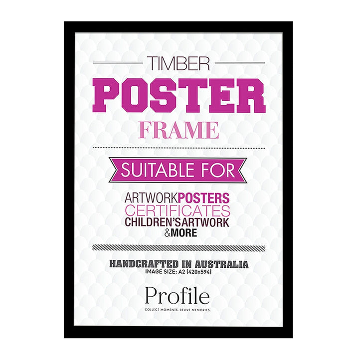 Elegant Black Certificate Picture Frame A2 (42x59.4cm) from our Australian Made Picture Frames collection by Profile Products Australia