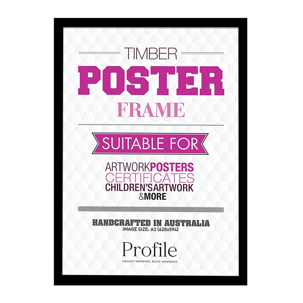 Elegant Black Certificate Picture Frame A2 (42x59.4cm) from our Australian Made Picture Frames collection by Profile Products Australia