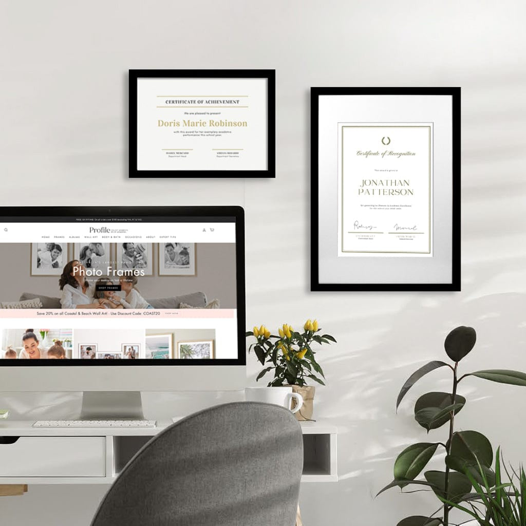 Elegant Black Certificate Picture Frame from our Australian Made Picture Frames collection by Profile Products Australia