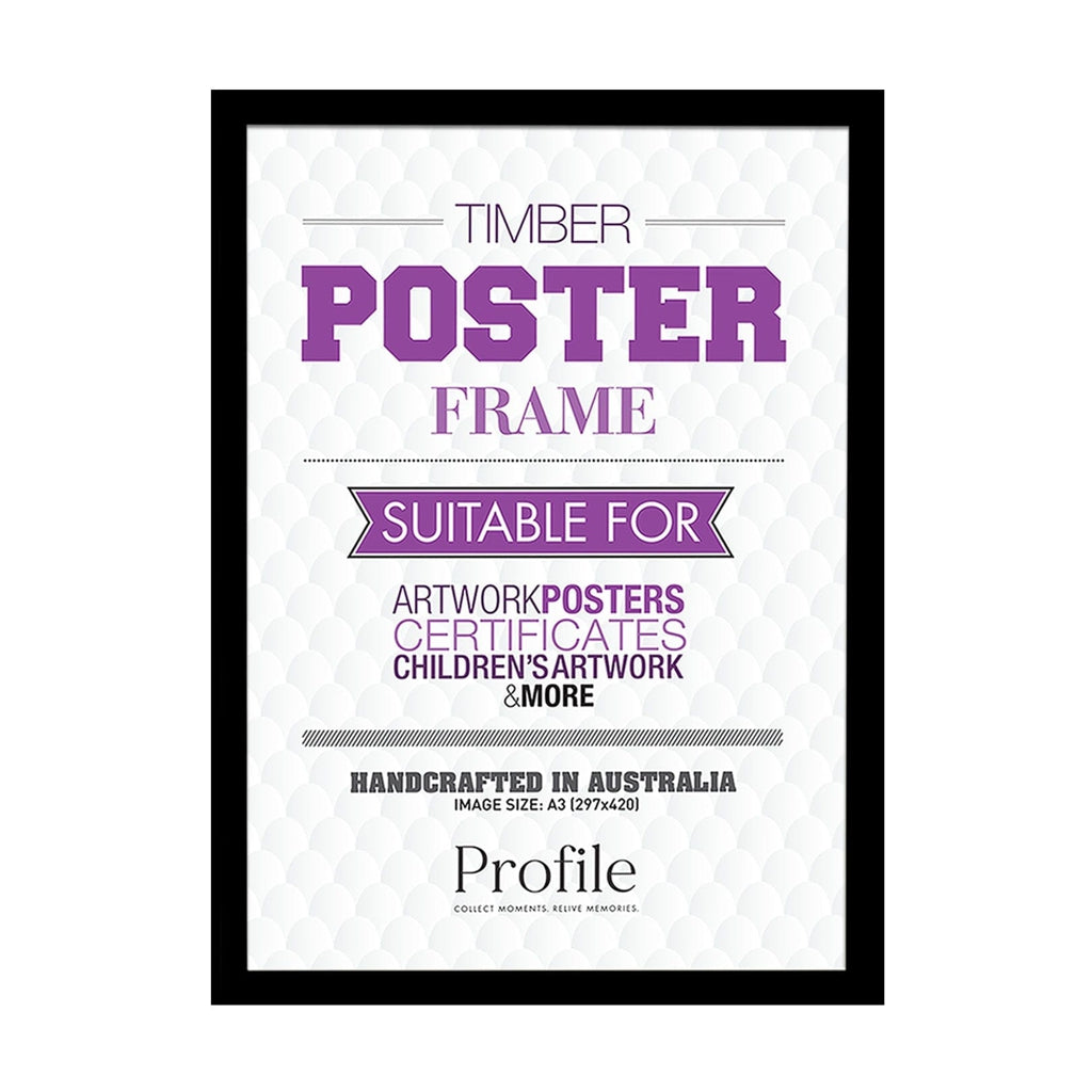 Elegant Black Timber A3 Picture Frame from our Australian Made A3 Picture Frames collection by Profile Products Australia