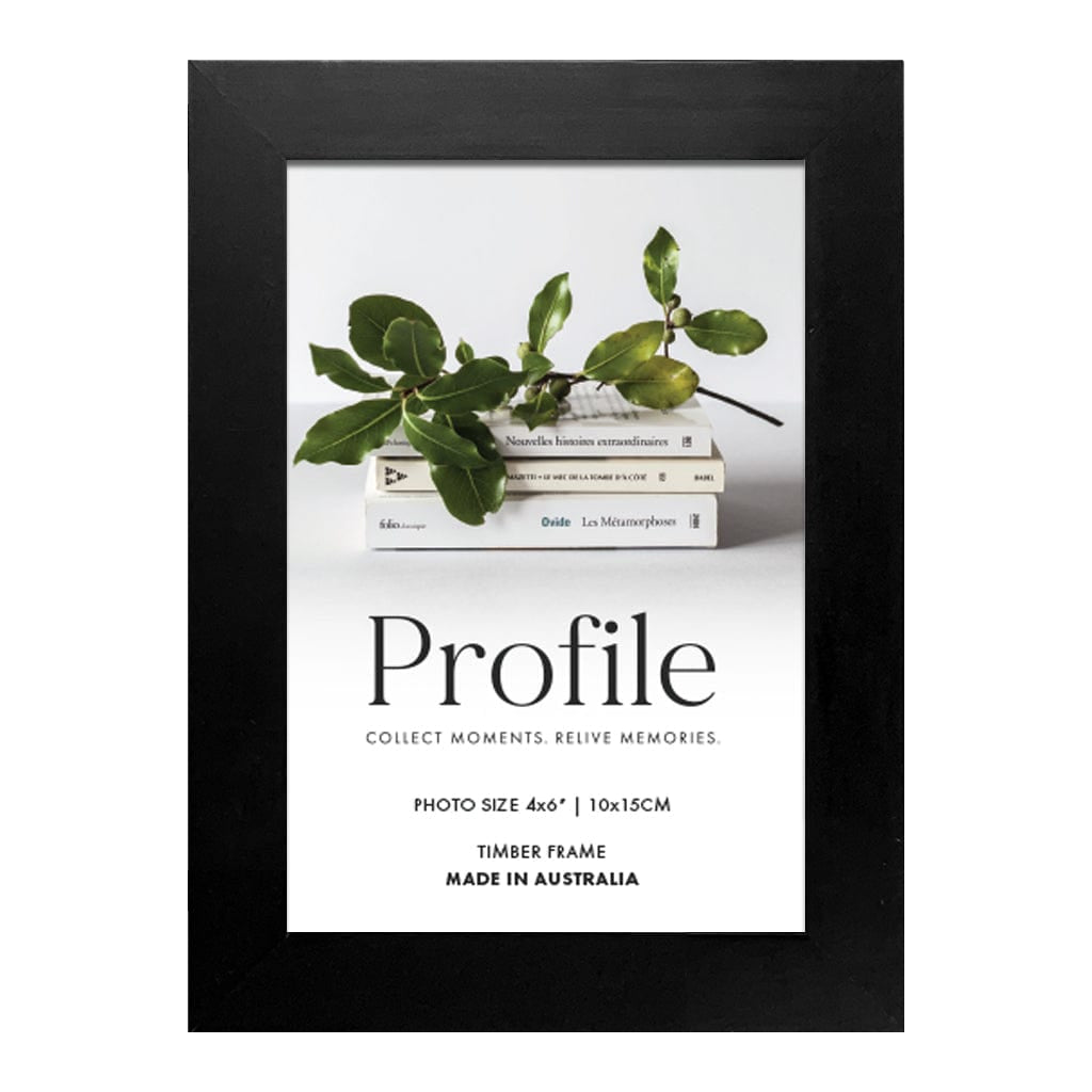 Elegant Black Timber Picture Frame 4x6in (10x15cm) from our Australian Made Picture Frames collection by Profile Products Australia