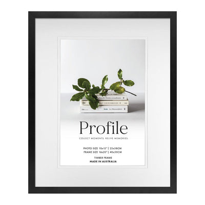 Elegant Deluxe Black Photo Frame 16x20in (40x50cm) to suit 11x14in (28x35cm) image from our Australian Made Picture Frames collection by Profile Products Australia