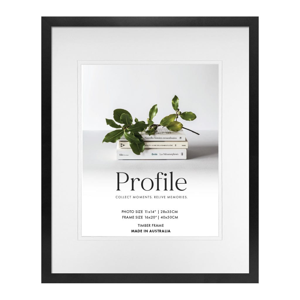 Elegant Deluxe Black Photo Frame 16x22in (40x56cm) to suit 12x18in (30x45cm) image from our Australian Made Picture Frames collection by Profile Products Australia