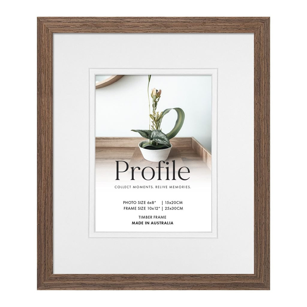 Elegant Deluxe Chestnut Brown Timber Photo Frame 10x12in (25x30cm) to suit 6x8in (15x20cm) image from our Australian Made Picture Frames collection by Profile Products Australia