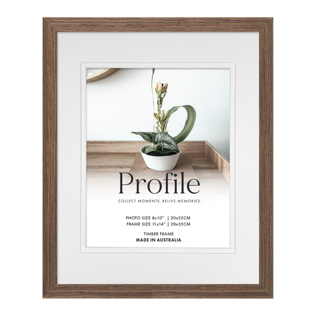 Elegant Deluxe Chestnut Brown Timber Photo Frame 11x14in (28x35cm) to suit 8x10in (20x25cm) image from our Australian Made Picture Frames collection by Profile Products Australia