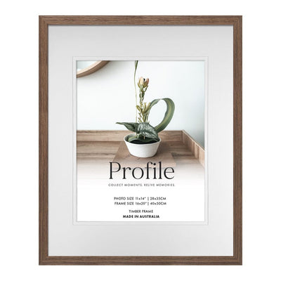 Elegant Deluxe Chestnut Brown Timber Photo Frame 16x20in (40x50cm) to suit 11x14in (28x35cm) image from our Australian Made Picture Frames collection by Profile Products Australia
