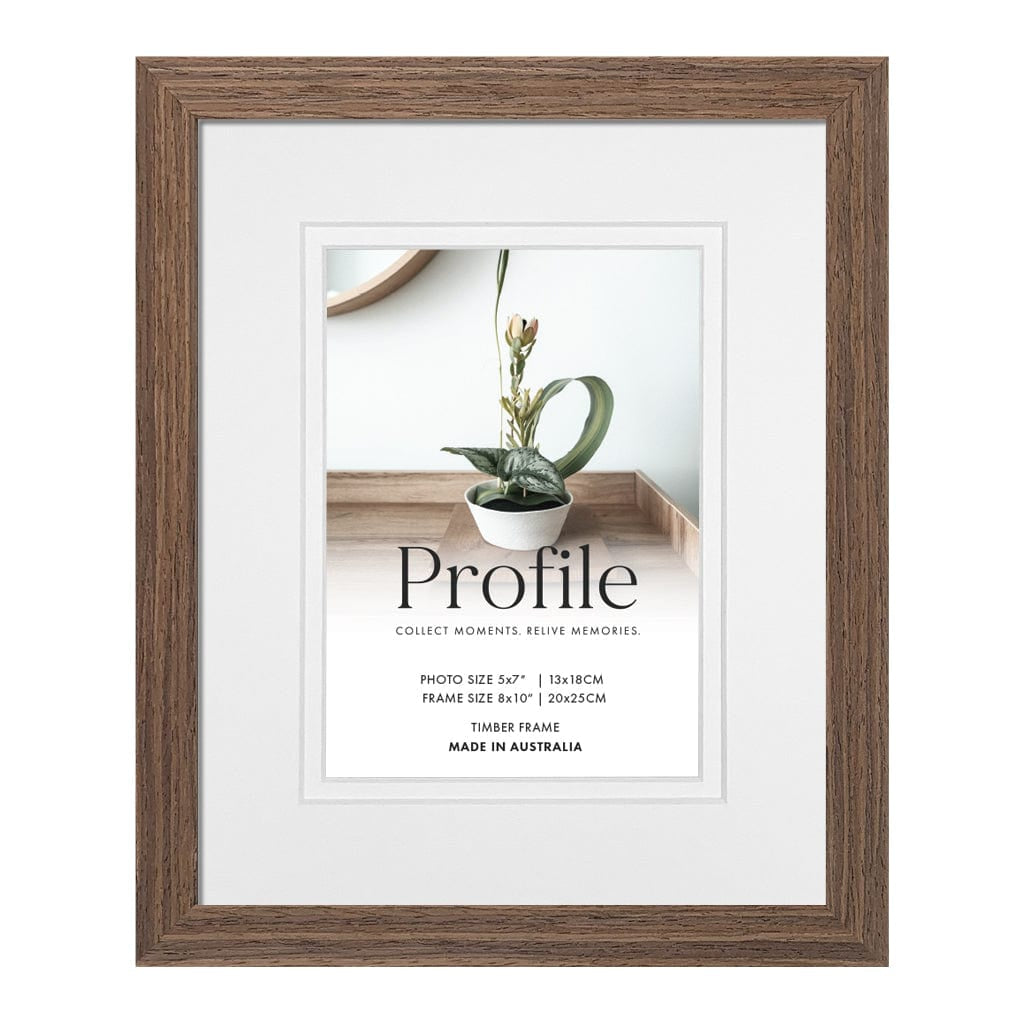 Elegant Deluxe Chestnut Brown Timber Photo Frame 8x10in (20x25cm) to suit 5x7in (13x18cm) image from our Australian Made Picture Frames collection by Profile Products Australia