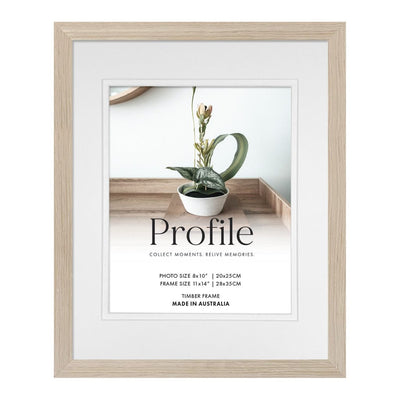 Elegant Deluxe Polar Birch Timber Photo Frame 10x12in (25x30cm) to suit 6x8in (15x20cm) image from our Australian Made Picture Frames collection by Profile Products Australia