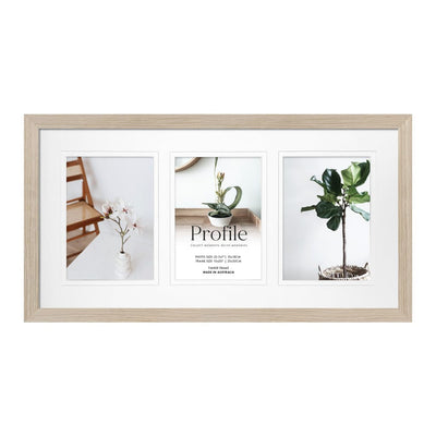 Elegant Deluxe Polar Birch Timber Photo Frame 10x20in (25x50cm) to suit three 5x7in (13x18cm) images from our Australian Made Picture Frames collection by Profile Products Australia