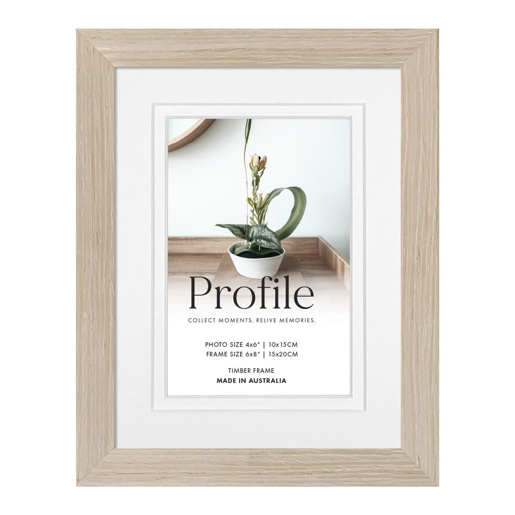 Elegant Deluxe Polar Birch Timber Photo Frame 6x8in (15x20cm) to suit 4x6in (10x15cm) image from our Australian Made Picture Frames collection by Profile Products Australia