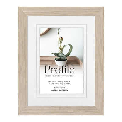 Elegant Deluxe Polar Birch Timber Photo Frame 6x8in (15x20cm) to suit 4x6in (10x15cm) image from our Australian Made Picture Frames collection by Profile Products Australia
