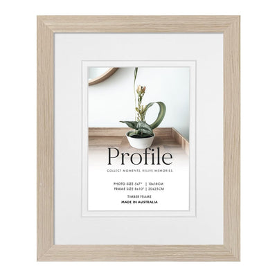 Elegant Deluxe Polar Birch Timber Photo Frame 8x10in (20x25cm) to suit 5x7in (13x18cm) image from our Australian Made Picture Frames collection by Profile Products Australia