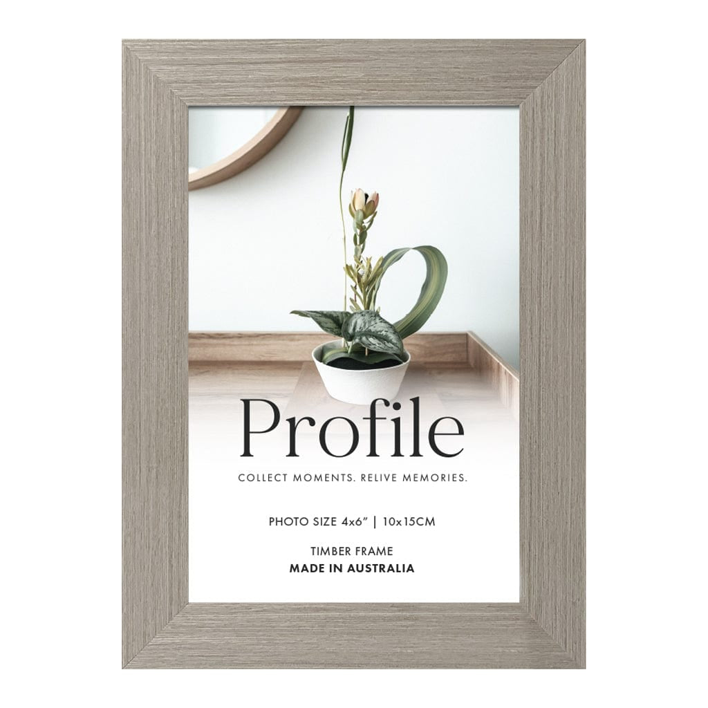 Elegant Deluxe Stone Ash Timber Photo Frame 4x6in (10x15cm) Unmatted from our Australian Made Picture Frames collection by Profile Products Australia