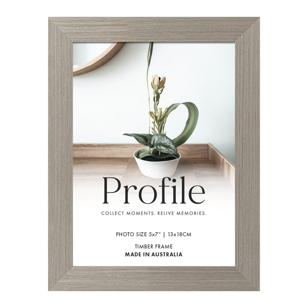 Elegant Deluxe Stone Ash Timber Photo Frame 5x7in (13x18cm) Unmatted from our Australian Made Picture Frames collection by Profile Products Australia