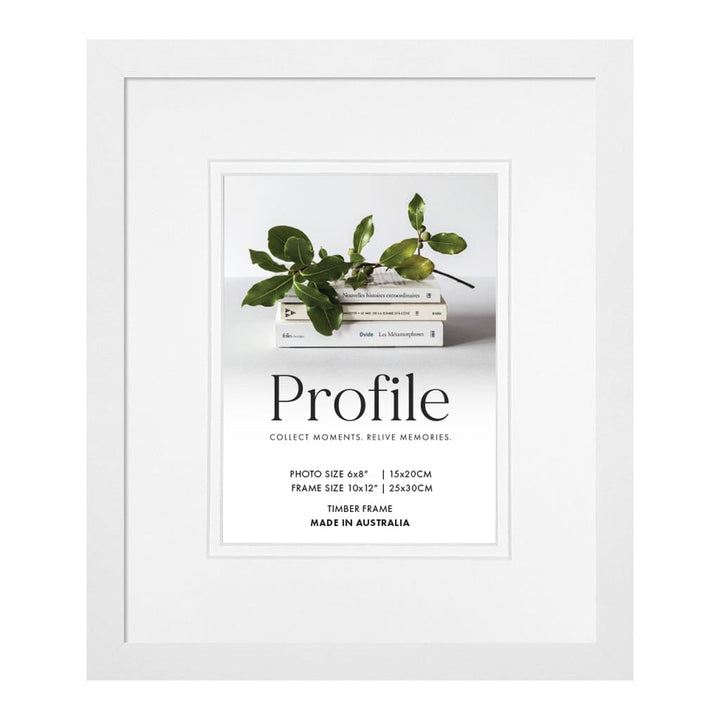 Elegant Deluxe White Photo Frame 10x12in (25x30cm) to suit 6x8in (15x20cm) image from our Australian Made Picture Frames collection by Profile Products Australia