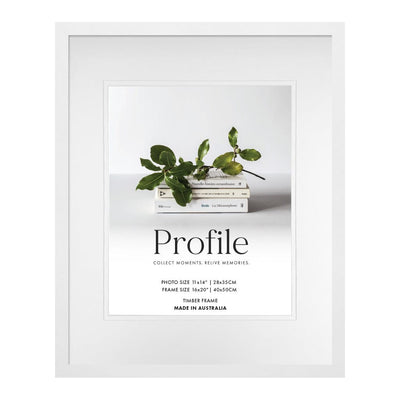 Elegant Deluxe White Photo Frame 16x20in (40x50cm) to suit 11x14in (28x35cm) image from our Australian Made Picture Frames collection by Profile Products Australia