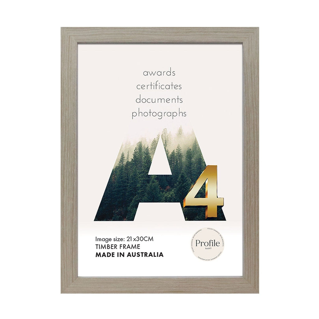 Elegant Stone Ash Timber A4 Picture Frame from our Australian Made A4 Picture Frames collection by Profile Products Australia