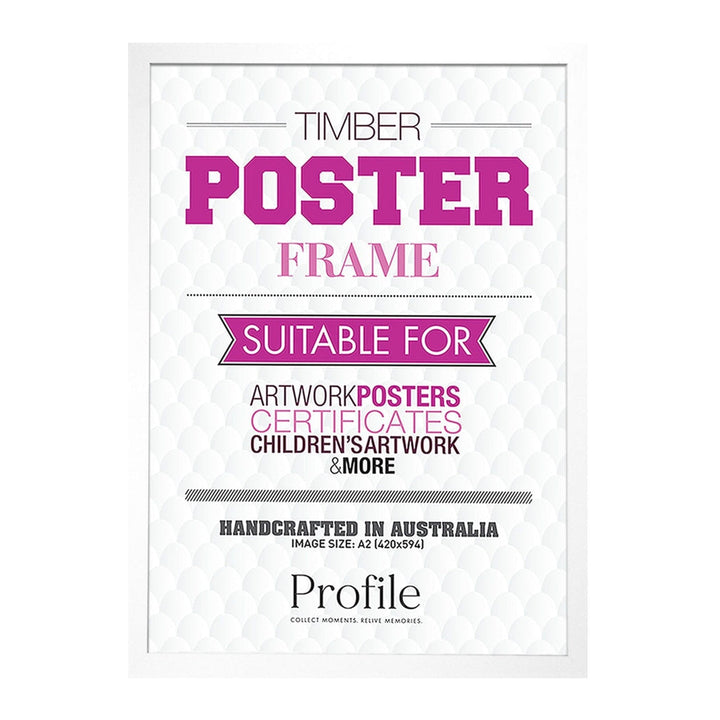 Elegant White Certificate Frame A2 (42x59.4cm) from our Australian Made Picture Frames collection by Profile Products Australia