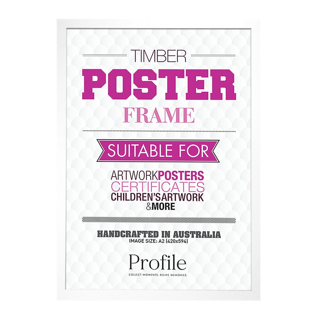 Elegant White Timber A2 Picture Frame from our Australian Made A2 Picture Frames collection by Profile Products Australia
