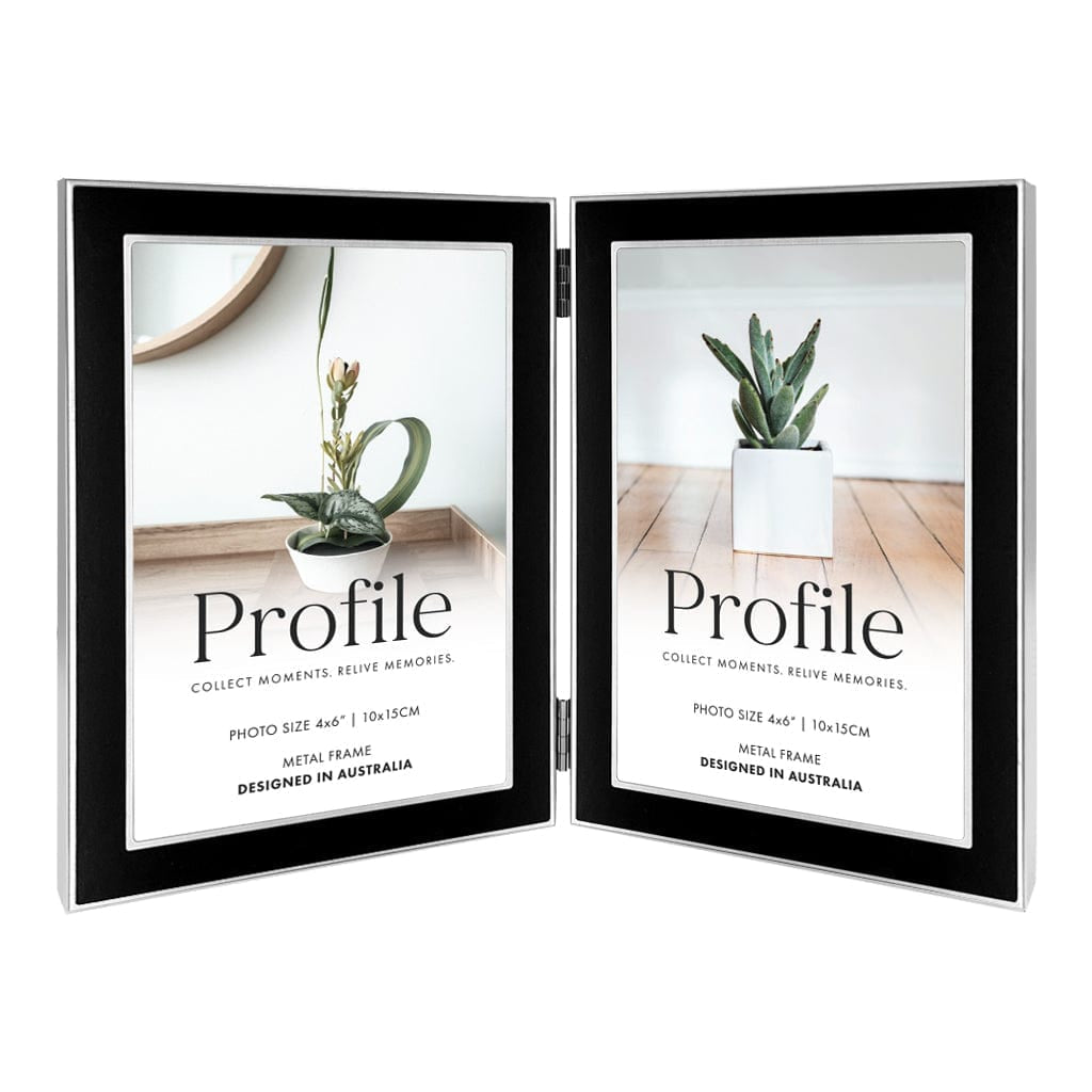 Eternal Hinged Double Black Metal Photo Frame from our Metal Photo Frames collection by Profile Products Australia