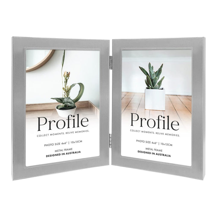 Eternal Hinged Double Silver Hinged Metal Photo Frame from our Metal Photo Frames collection by Profile Products Australia