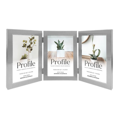Eternal Hinged Triple Silver Hinged Metal Photo Frame from our Metal Photo Frames collection by Profile Products Australia