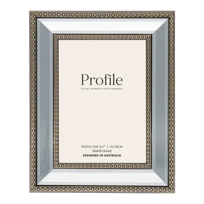 Etoile Champagne Beaded Mirror Photo Frame 5x7in (13x18cm) from our Metal Photo Frames collection by Profile Products Australia