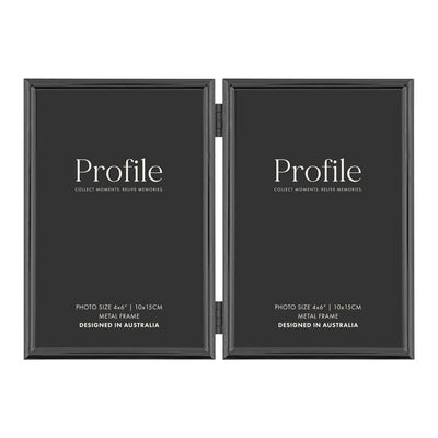 Habitat Black Hinged Metal Photo Frame 4x6in(2)V from our Metal Photo Frames collection by Profile Products Australia