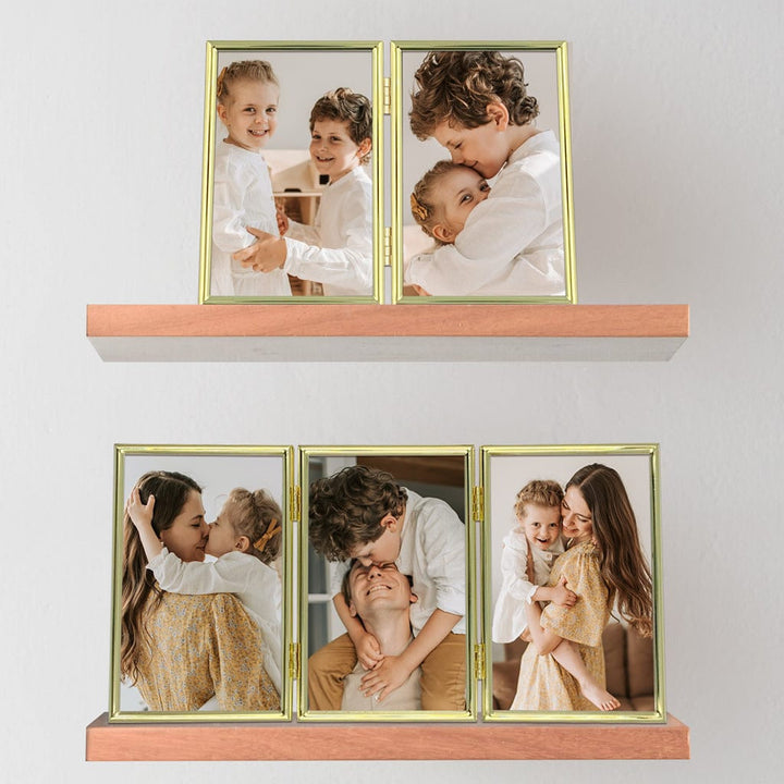 Habitat Gold Hinged Double Metal Photo Frame from our Metal Photo Frames collection by Profile Products Australia