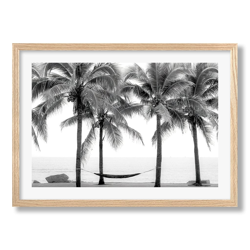 Hammock and Palms B&W Wall Art Print from our Australian Made Framed Wall Art, Prints & Posters collection by Profile Products Australia