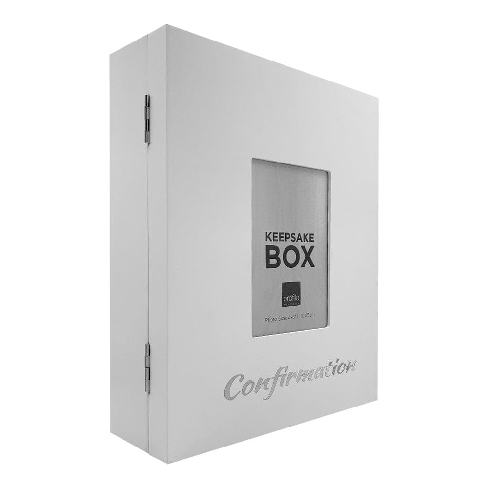 White timber Confirmation certificate box. White timber Confirmation certificate box.